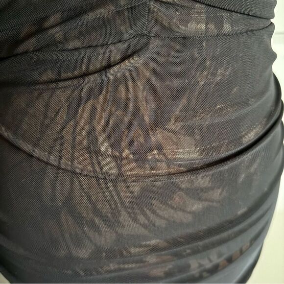 AFRM Signature Mesh Knit Shirred Bodycon Midi Party Dress Size S - Picture 4 of 11